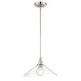 Charis 12.5'' Wide 1-Light Pendant - Polished Nickel with Brushed Nickel 6331-PNBN-CL Norwell