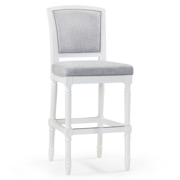 HomeRoots Gray Bar Height Chair with Cushioned Seat, Solid Wood Base & Modern Design for Home Decor 633100