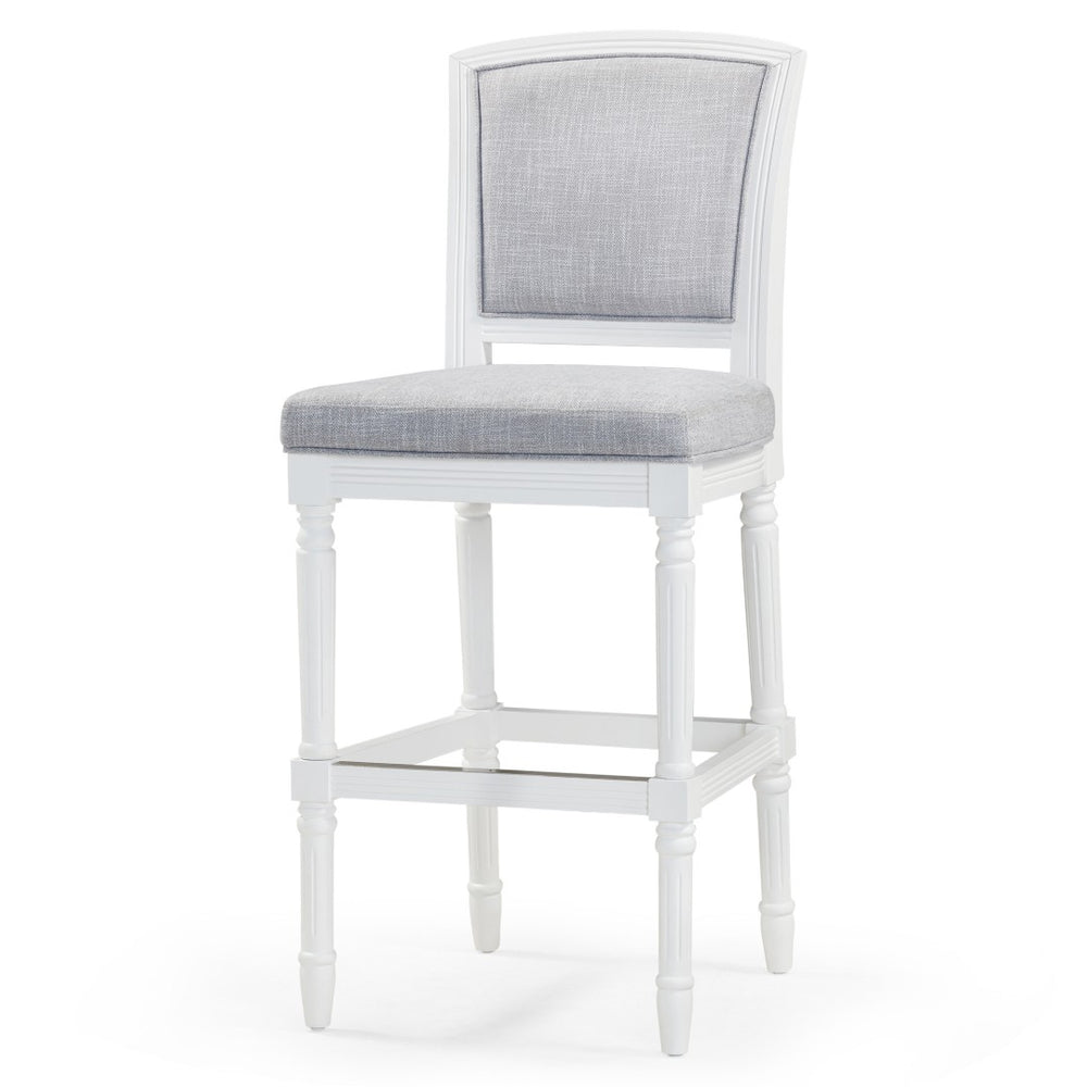 HomeRoots Gray Bar Height Chair with Cushioned Seat, Solid Wood Base & Modern Design for Home Decor 633100