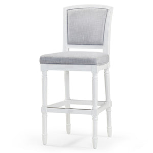 HomeRoots Gray Bar Height Chair with Cushioned Seat, Solid Wood Base & Modern Design for Home Decor 633100