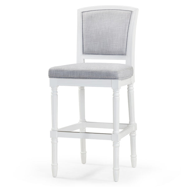 HomeRoots Gray Bar Height Chair with Cushioned Seat, Solid Wood Base & Modern Design for Home Decor 633100
