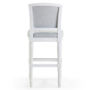 HomeRoots Gray Bar Height Chair with Cushioned Seat, Solid Wood Base & Modern Design for Home Decor 633100