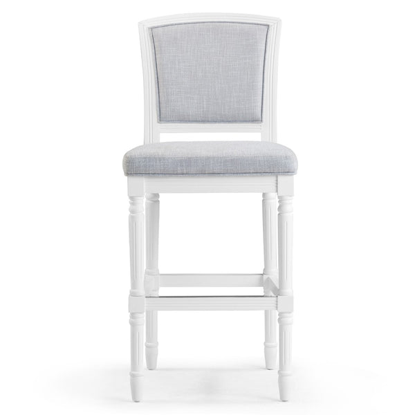 HomeRoots Gray Bar Height Chair with Cushioned Seat, Solid Wood Base & Modern Design for Home Decor 633100