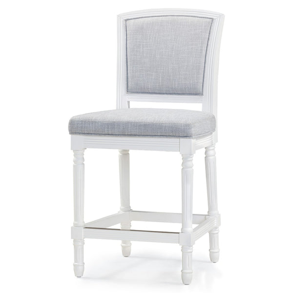 HomeRoots Gray Counter Height Bar Chair - Plush Fabric Seat & Solid Wood Base for Modern Dining & Comfort 633101