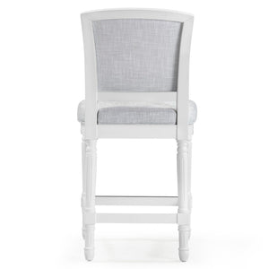 HomeRoots Gray Counter Height Bar Chair - Plush Fabric Seat & Solid Wood Base for Modern Dining & Comfort 633101