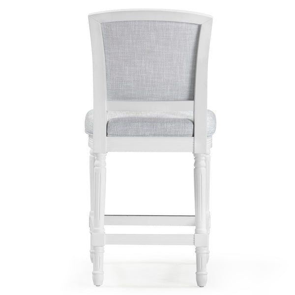 HomeRoots Gray Counter Height Bar Chair - Plush Fabric Seat & Solid Wood Base for Modern Dining & Comfort 633101