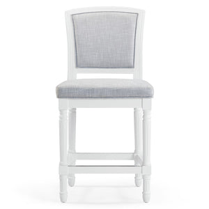 HomeRoots Gray Counter Height Bar Chair - Plush Fabric Seat & Solid Wood Base for Modern Dining & Comfort 633101