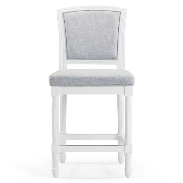HomeRoots Gray Counter Height Bar Chair - Plush Fabric Seat & Solid Wood Base for Modern Dining & Comfort 633101
