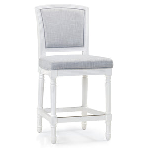 HomeRoots Gray Counter Height Bar Chair - Plush Fabric Seat & Solid Wood Base for Modern Dining & Comfort 633101