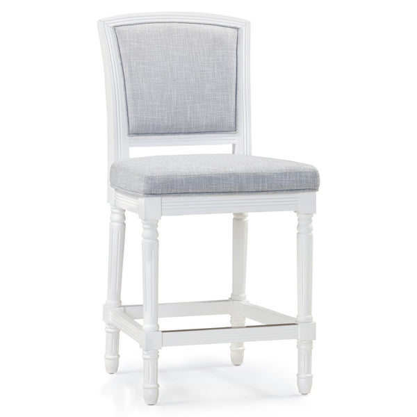 HomeRoots Gray Counter Height Bar Chair - Plush Fabric Seat & Solid Wood Base for Modern Dining & Comfort 633101