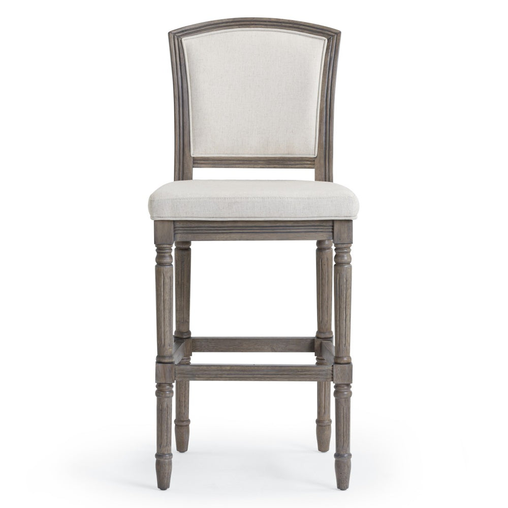 HomeRoots Gray Fabric Counter Height Bar Chair - Stylish Solid Wood Frame for Comfort & Modern Dining Spaces 633103