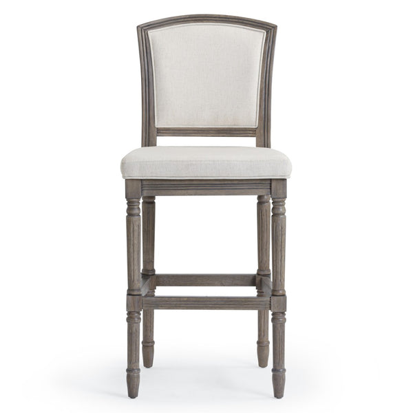 HomeRoots Gray Fabric Counter Height Bar Chair - Stylish Solid Wood Frame for Comfort & Modern Dining Spaces 633103