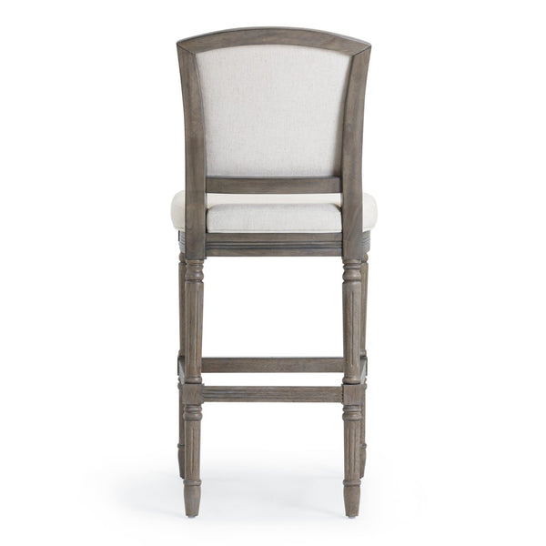 HomeRoots Gray Fabric Counter Height Bar Chair - Stylish Solid Wood Frame for Comfort & Modern Dining Spaces 633103