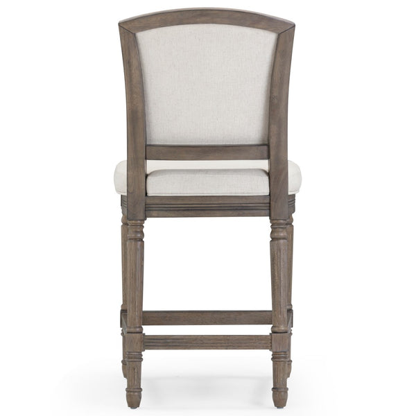 HomeRoots Gray Fabric Counter Height Bar Chair - Stylish Solid Wood Frame for Comfort & Modern Dining Spaces 633103