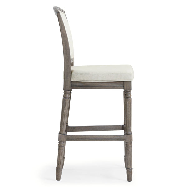 HomeRoots Gray Fabric Counter Height Bar Chair - Stylish Solid Wood Frame for Comfort & Modern Dining Spaces 633103