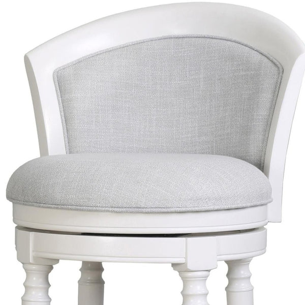 HomeRoots Gray Swivel Bar Chair with Solid Wood Base - Modern Comfort & Style for Kitchen or Dining Nook 633106