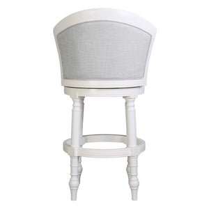 HomeRoots Gray Swivel Bar Chair with Solid Wood Base - Modern Comfort & Style for Kitchen or Dining Nook 633106