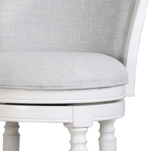 HomeRoots Gray Swivel Bar Chair with Solid Wood Base - Modern Comfort & Style for Kitchen or Dining Nook 633106