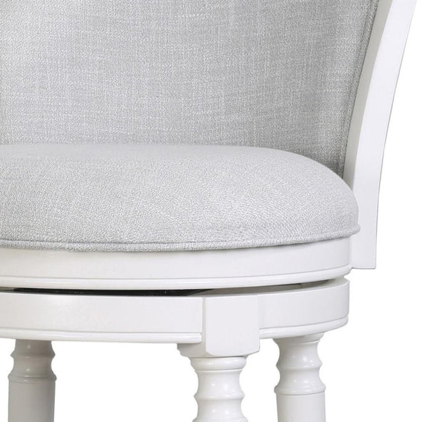 HomeRoots Gray Swivel Bar Chair with Solid Wood Base - Modern Comfort & Style for Kitchen or Dining Nook 633106