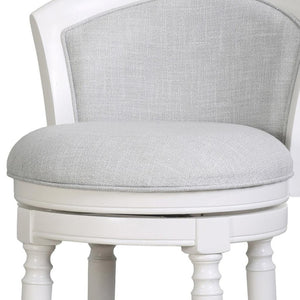 HomeRoots Gray Counter Height Swivel Bar Chair - Modern Fabric & Solid Wood Design with Footrest & 360° Rotate 633107