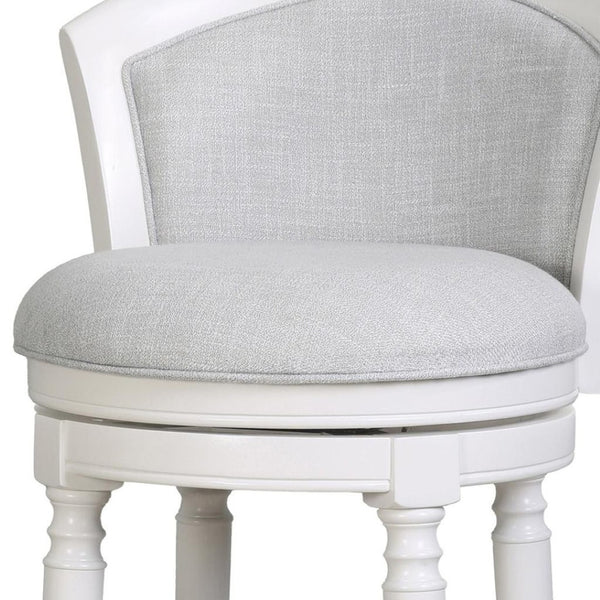 HomeRoots Gray Counter Height Swivel Bar Chair - Modern Fabric & Solid Wood Design with Footrest & 360° Rotate 633107