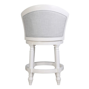 HomeRoots Gray Counter Height Swivel Bar Chair - Modern Fabric & Solid Wood Design with Footrest & 360° Rotate 633107
