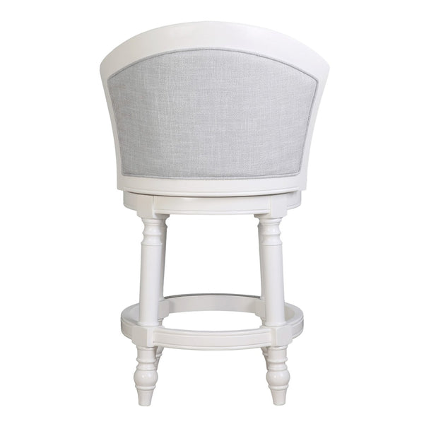 HomeRoots Gray Counter Height Swivel Bar Chair - Modern Fabric & Solid Wood Design with Footrest & 360° Rotate 633107
