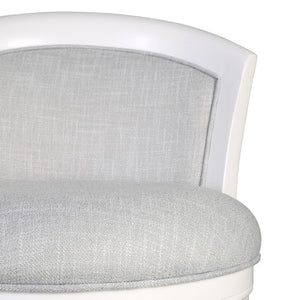 HomeRoots Gray Counter Height Swivel Bar Chair - Modern Fabric & Solid Wood Design with Footrest & 360° Rotate 633107