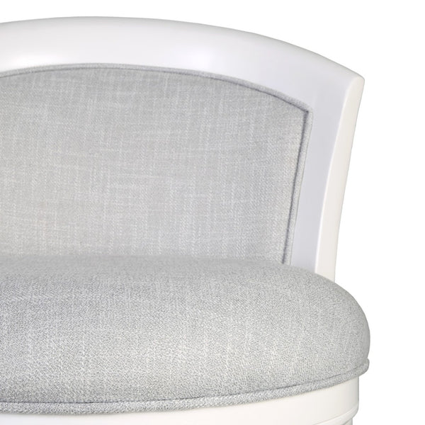 HomeRoots Gray Counter Height Swivel Bar Chair - Modern Fabric & Solid Wood Design with Footrest & 360° Rotate 633107