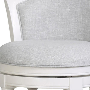 HomeRoots Gray Counter Height Swivel Bar Chair - Modern Fabric & Solid Wood Design with Footrest & 360° Rotate 633107