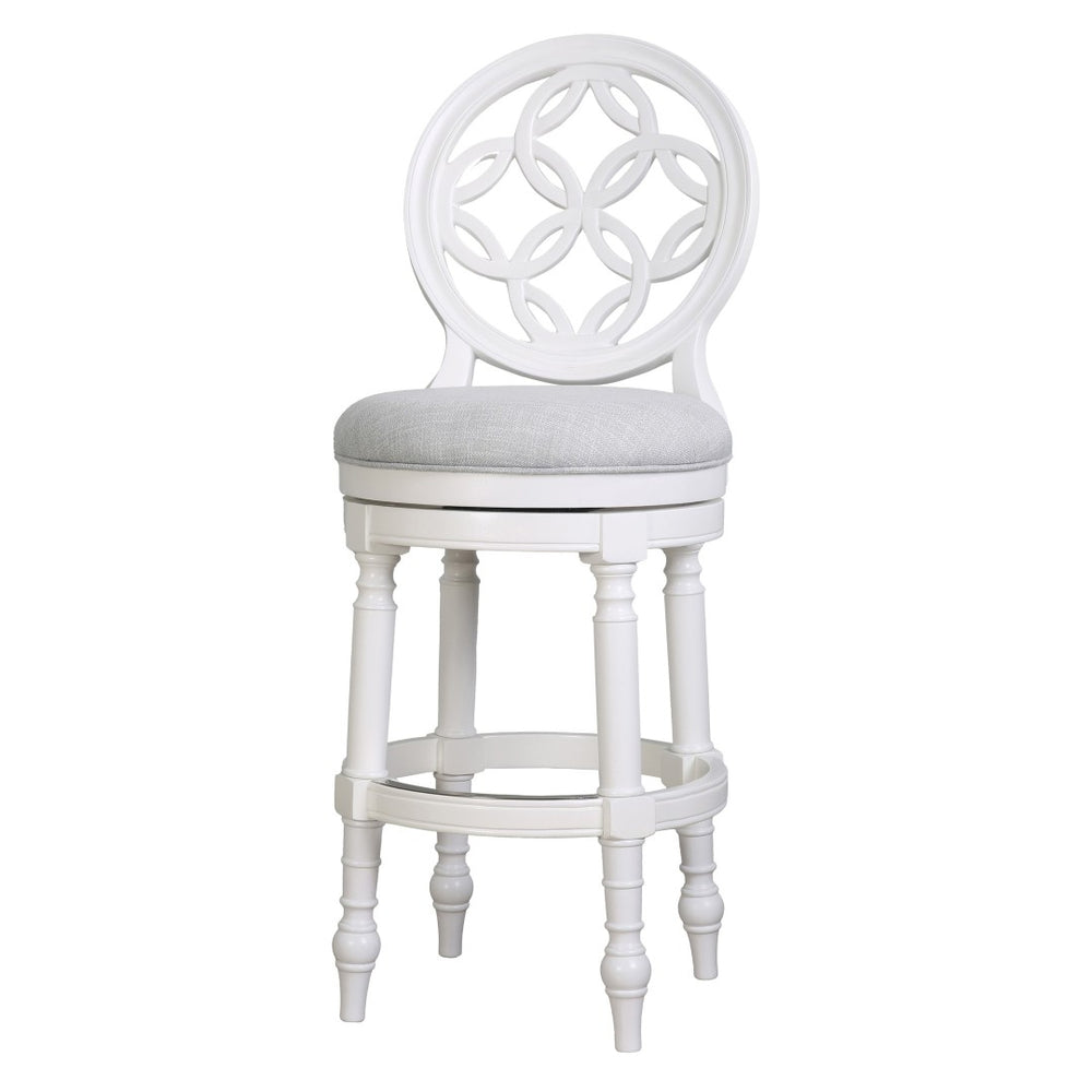 HomeRoots Gray Swivel Bar Chair - Modern Armless Design with Gray Fabric and Solid Wood Frame for Comfort 633110
