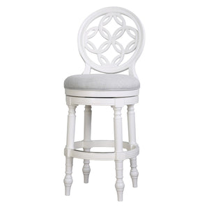 HomeRoots Gray Swivel Bar Chair - Modern Armless Design with Gray Fabric and Solid Wood Frame for Comfort 633110