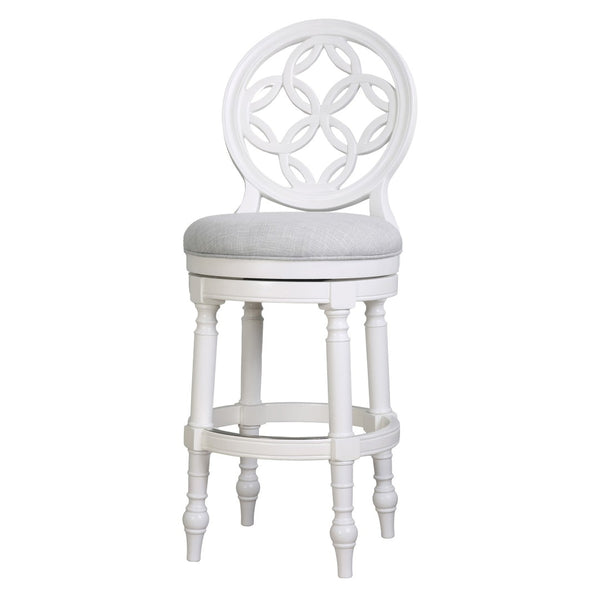 HomeRoots Gray Swivel Bar Chair - Modern Armless Design with Gray Fabric and Solid Wood Frame for Comfort 633110