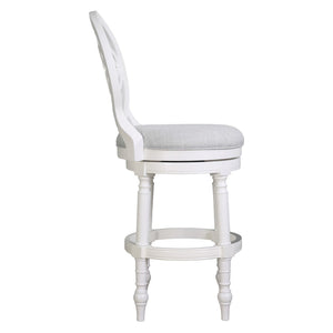 HomeRoots Gray Swivel Bar Chair - Modern Armless Design with Gray Fabric and Solid Wood Frame for Comfort 633110