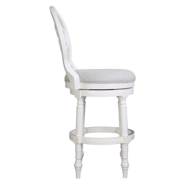 HomeRoots Gray Swivel Bar Chair - Modern Armless Design with Gray Fabric and Solid Wood Frame for Comfort 633110