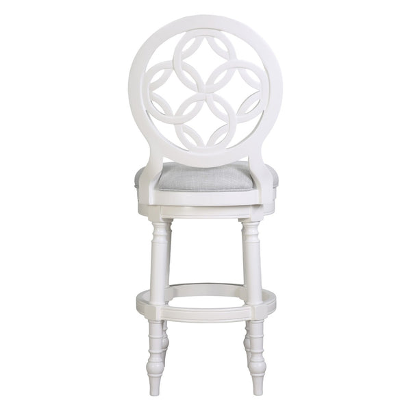 HomeRoots Gray Swivel Bar Chair - Modern Armless Design with Gray Fabric and Solid Wood Frame for Comfort 633110