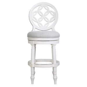 HomeRoots Gray Swivel Bar Chair - Modern Armless Design with Gray Fabric and Solid Wood Frame for Comfort 633110