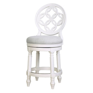 HomeRoots Gray Swivel Bar Chair - Stylish Counter Height Fabric Seat on Solid Wood Base for Modern Spaces 633111