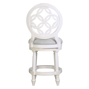 HomeRoots Gray Swivel Bar Chair - Stylish Counter Height Fabric Seat on Solid Wood Base for Modern Spaces 633111