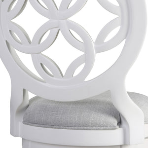 HomeRoots Gray Swivel Bar Chair - Stylish Counter Height Fabric Seat on Solid Wood Base for Modern Spaces 633111