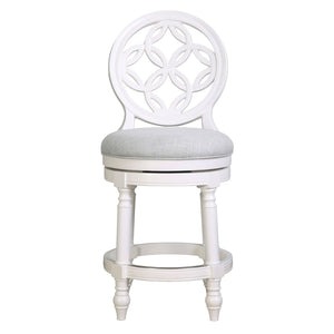 HomeRoots Gray Swivel Bar Chair - Stylish Counter Height Fabric Seat on Solid Wood Base for Modern Spaces 633111