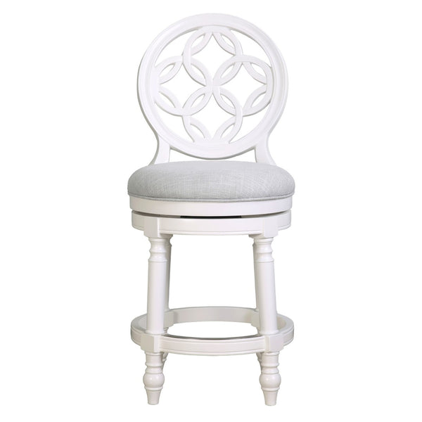 HomeRoots Gray Swivel Bar Chair - Stylish Counter Height Fabric Seat on Solid Wood Base for Modern Spaces 633111