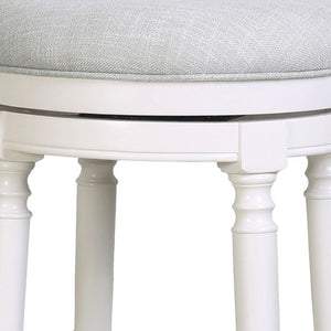 HomeRoots Gray Swivel Bar Chair - Stylish Counter Height Fabric Seat on Solid Wood Base for Modern Spaces 633111