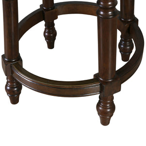 HomeRoots Dark Brown Faux Leather Swivel Bar Chair with Solid Walnut Frame for Modern Kitchen or Home Bar 633112