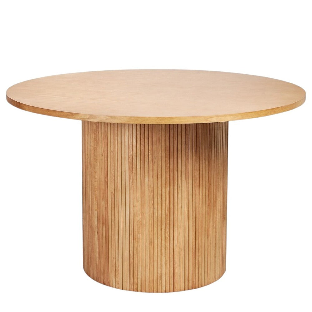 HomeRoots 47" Natural Wood Pedestal Dining Table - Timeless Round Centerpiece for Dining & Casual Spaces 633114