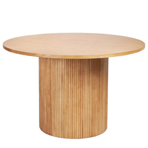 HomeRoots 47" Natural Wood Pedestal Dining Table - Timeless Round Centerpiece for Dining & Casual Spaces 633114