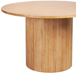 HomeRoots 47" Natural Wood Pedestal Dining Table - Timeless Round Centerpiece for Dining & Casual Spaces 633114