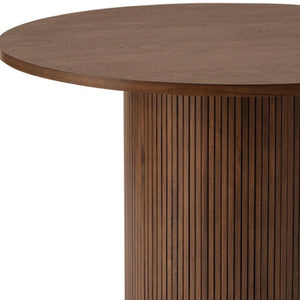 HomeRoots 47" Natural Solid Wood Round Dining Table with Double Pedestal Base - Elegant & Durable Centerpiece 633115