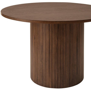 HomeRoots 47" Natural Solid Wood Round Dining Table with Double Pedestal Base - Elegant & Durable Centerpiece 633115
