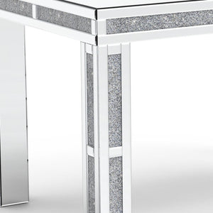 HomeRoots 31" Silver Wood Dining Table - Modern Glam Design for 6, Sturdy Construction, Versatile Use & Style 633122